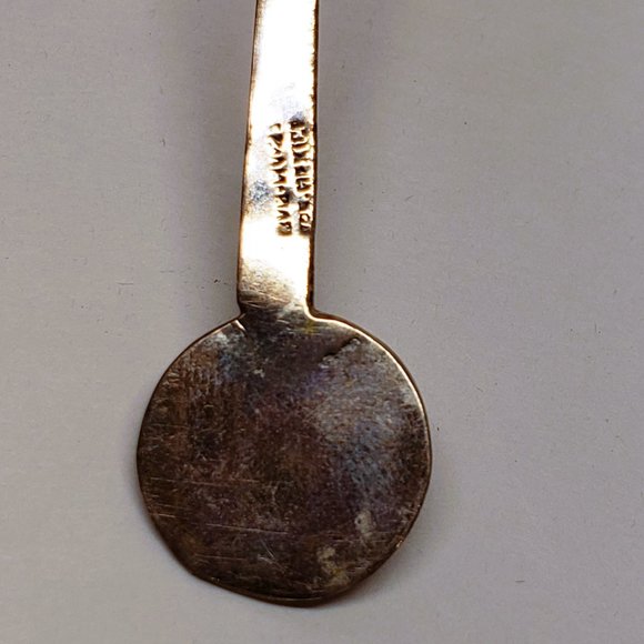 Vintage 925 Silver Spoon Taxco Mexico Souvenir Aztec Design 5.2g 3.5" - Picture 6 of 7